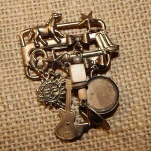 Vintage Cowboy Brooch on Overall Buckle